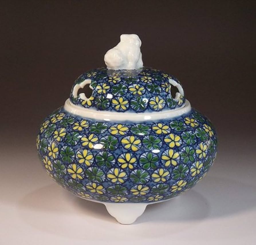 有田陶芸作家　藤井錦彩　丸紋　香炉　共箱　未使用 Amazon｜有田焼・伊万里焼の高級香炉陶器｜贈答品｜ギフト｜記念